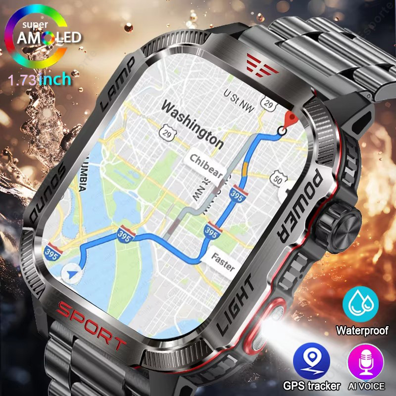 새로운 군사 GPS 스마트 시계 남자 손전등 IP68  - Phase Esports & Gaming Festival 리뷰 및 가격